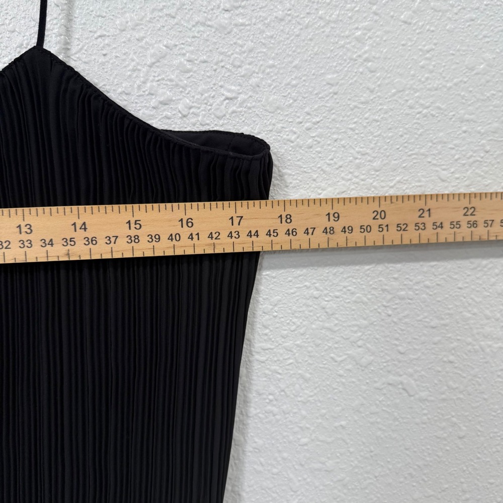 GOOD AMERICAN Black Pleated Spaghetti‎ Strap Cropped Top Style GWT0149 Size 3/4 - Picture 5 of 7